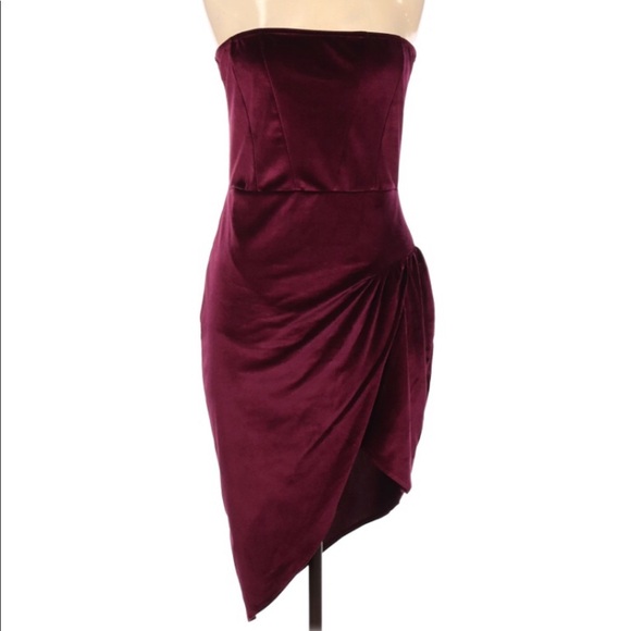 PrettyLittleThing size 10 velvet strapless dress - Picture 3 of 7